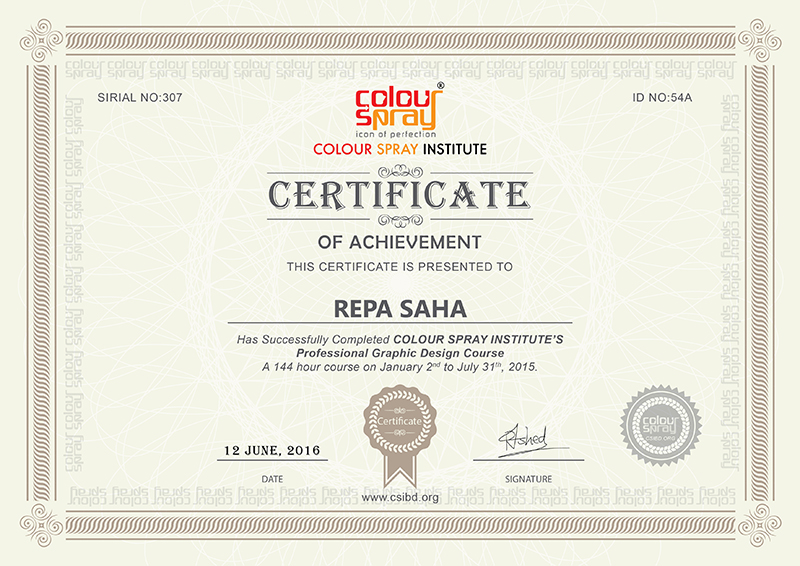 Certificate of Repa Saha